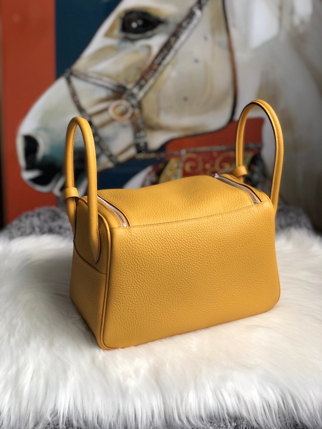 愛馬仕琳迪包定制價格 Hermes Lindy 26cm 9D Amber 琥珀黃 taurillon Clemence