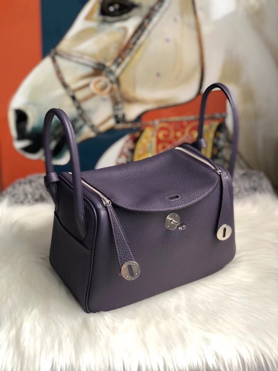 臺灣苗栗縣 彰化縣 南投縣 Taiwan Hermes Lindy 26cm Clemence 59 Raisin 葡萄紫