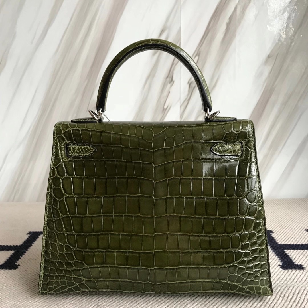 新北市淡水區愛馬仕包包 Hermes Kelly 25cm 6H Olive green 橄欖綠 尼羅鱷魚