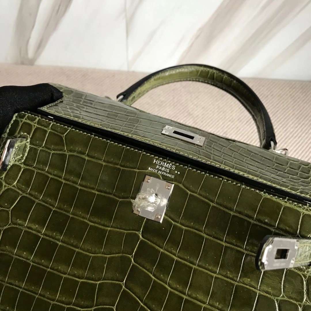 新北市淡水區愛馬仕包包 Hermes Kelly 25cm 6H Olive green 橄欖綠 尼羅鱷魚