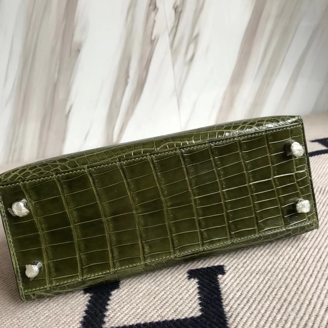 新北市淡水區愛馬仕包包 Hermes Kelly 25cm 6H Olive green 橄欖綠 尼羅鱷魚