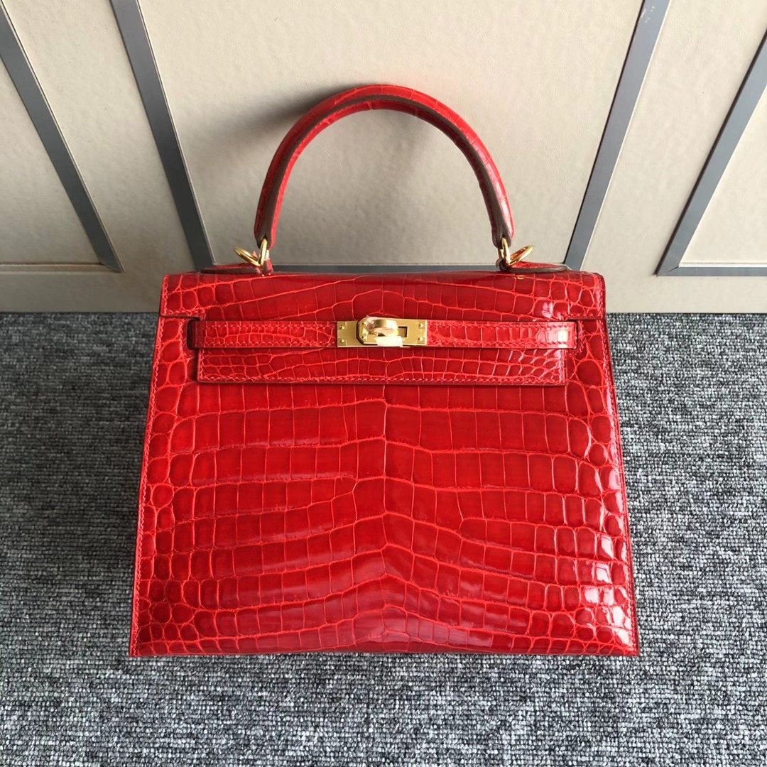 新北市淡水區愛馬仕包包 Hermes Kelly 25cm 6H Olive green 橄欖綠 尼羅鱷魚