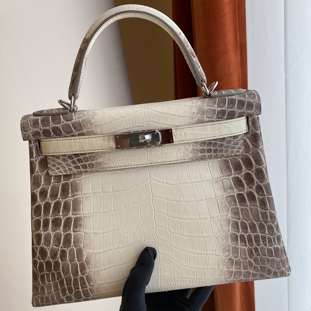 新竹市 愛馬仕喜馬拉雅 凱莉包28寸多少錢 Hermes Kelly 28cm Himalayan White Niloticus Crocodile