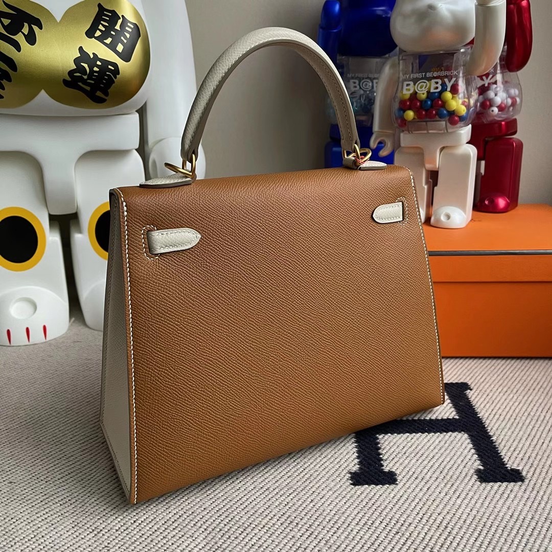 香港東區北角 Hong Kong Hermes Kelly 25cm Hss Epsom CK37 gold CK10 Craie 奶昔白