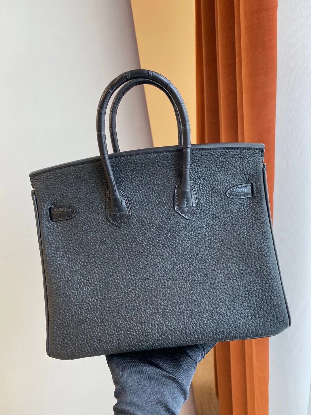 元朗區元朗愛馬仕2021年Z刻 Hermes Birkin 25cm Touch CC89 Noir  Togo 美洲鱷魚