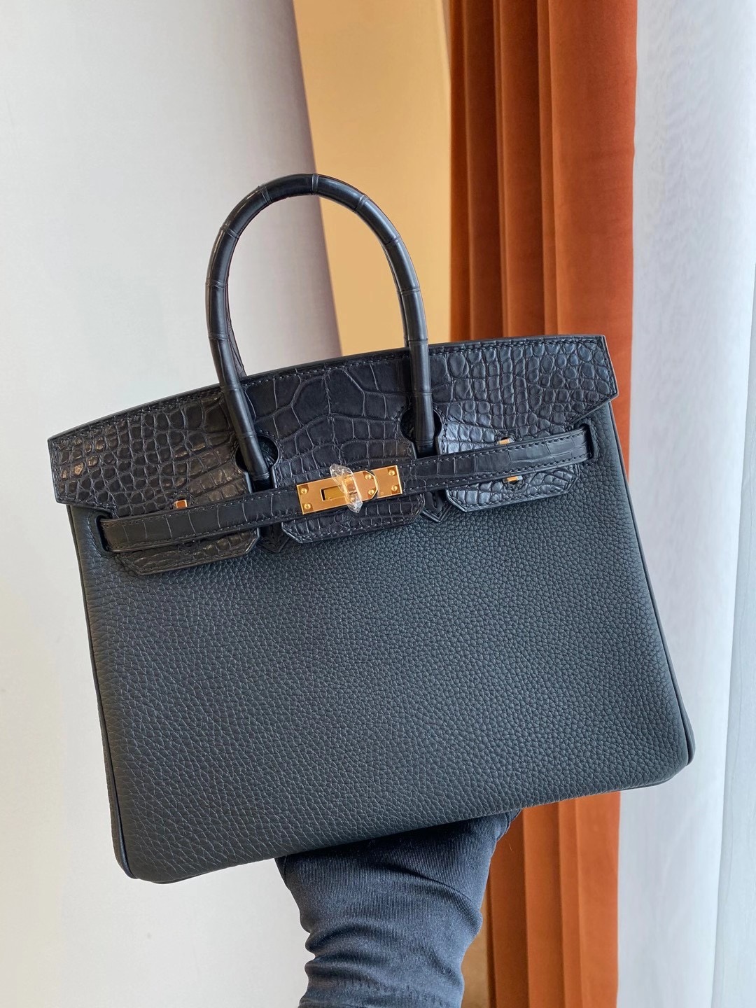 元朗區元朗愛馬仕2021年Z刻 Hermes Birkin 25cm Touch CC89 Noir  Togo 美洲鱷魚