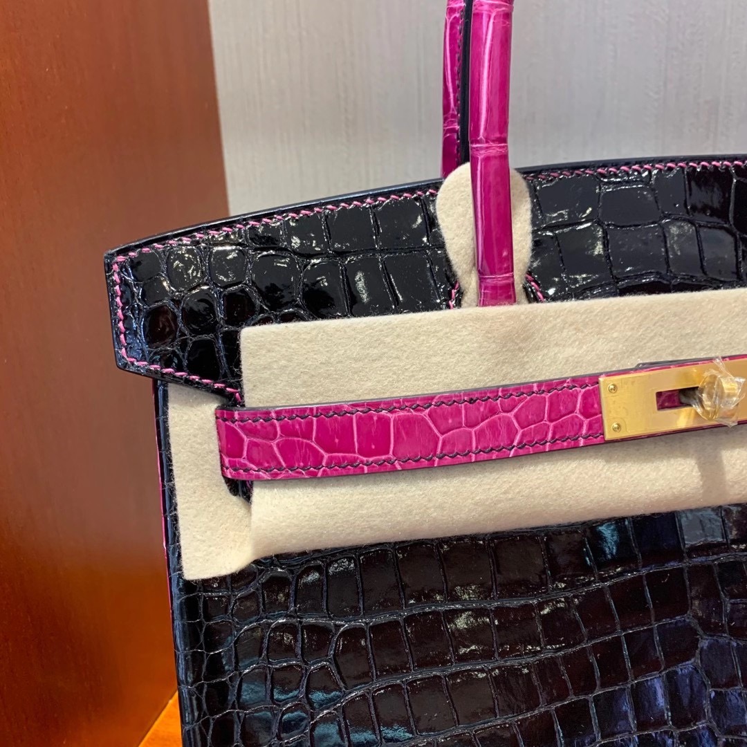 香港東區筲箕灣 Hermes Birkin 30cm HSS CC89 Noir 黑色 J5天方夜譚粉紫 灣鱷