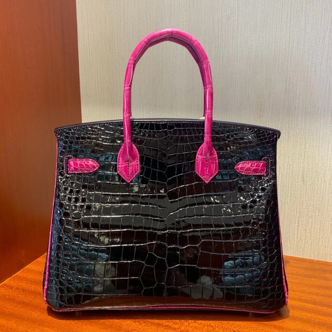 香港東區筲箕灣 Hermes Birkin 30cm HSS CC89 Noir 黑色 J5天方夜譚粉紫 灣鱷