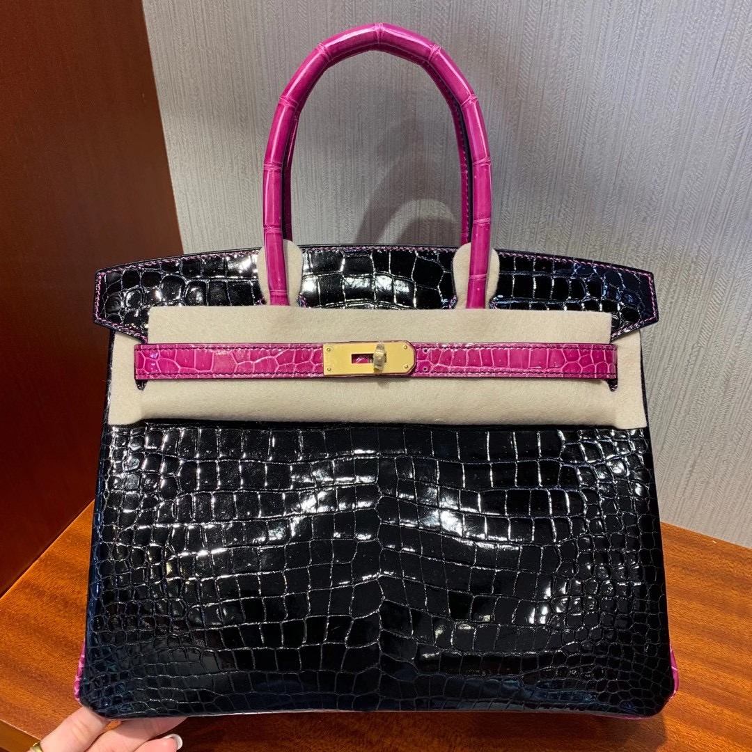 香港東區筲箕灣 Hermes Birkin 30cm HSS CC89 Noir 黑色 J5天方夜譚粉紫 灣鱷