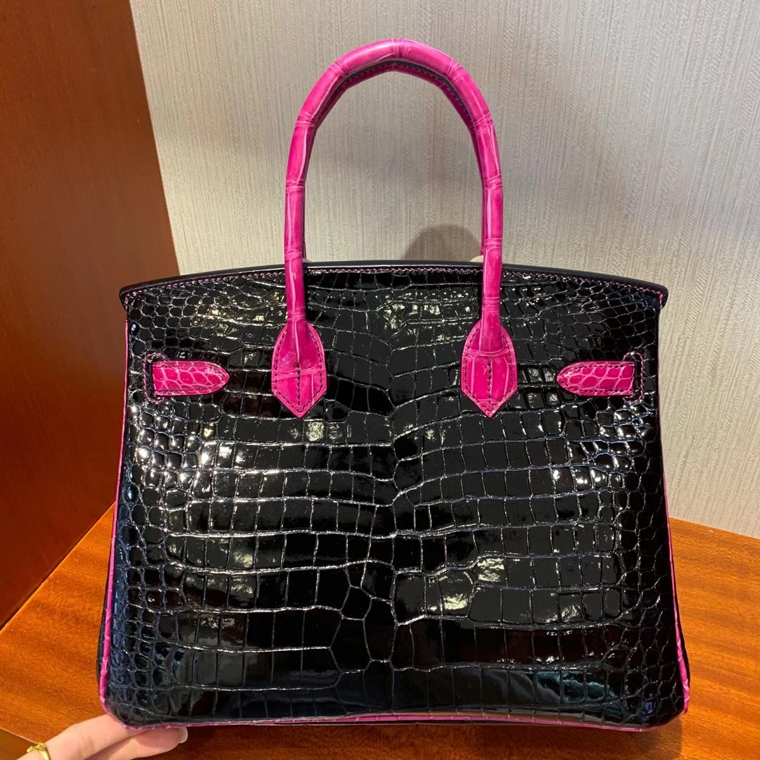 香港東區筲箕灣 Hermes Birkin 30cm HSS CC89 Noir 黑色 J5天方夜譚粉紫 灣鱷