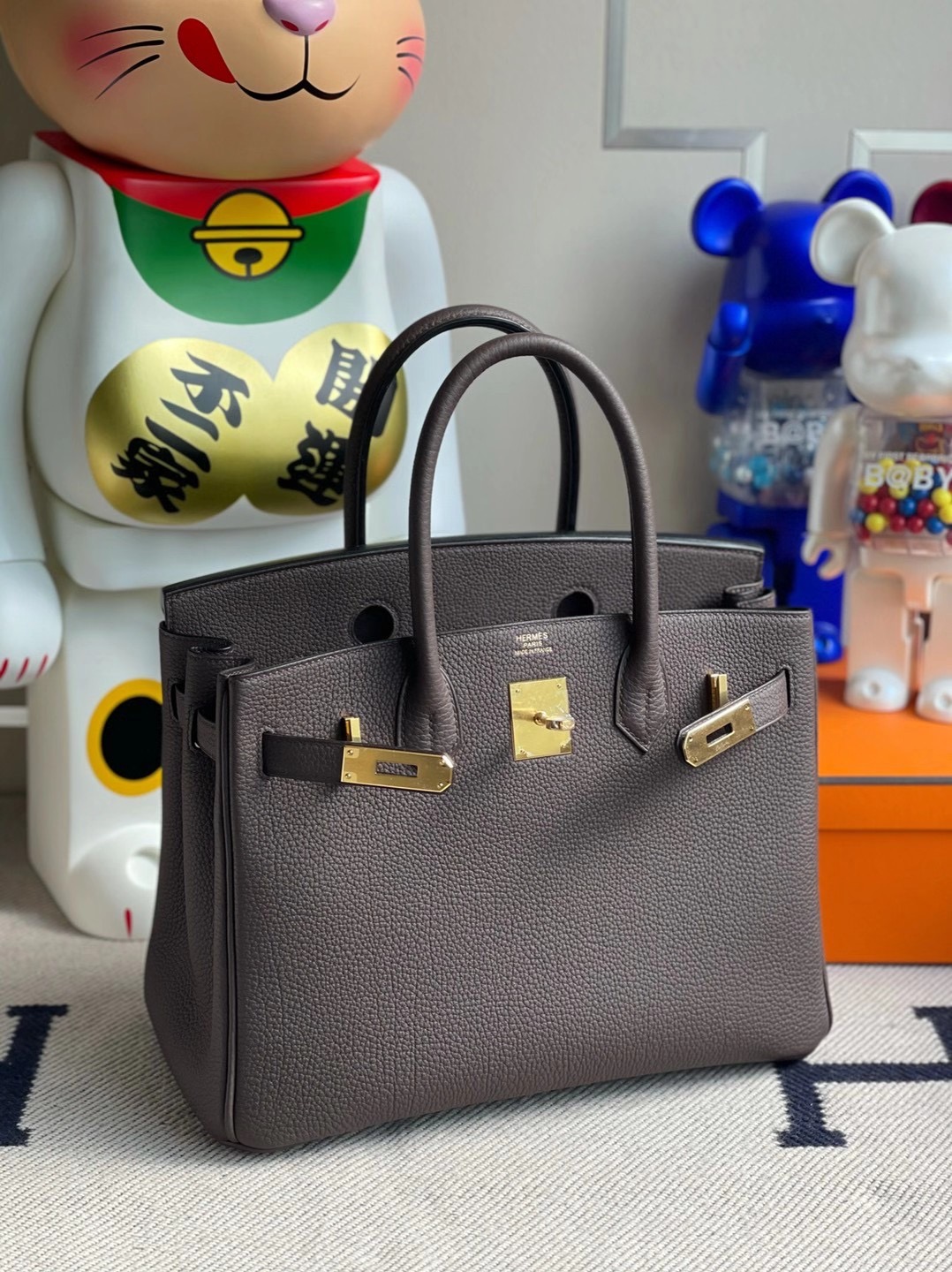 香港南區浅水湾 Hermes Birkin 30cm Togo CC47 chocolate 巧克力色 金扣