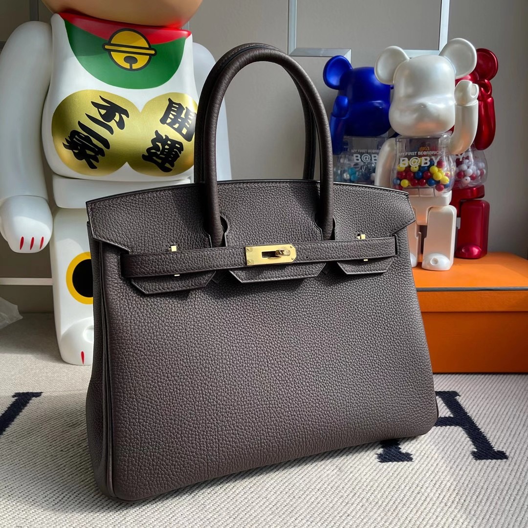 香港南區浅水湾 Hermes Birkin 30cm Togo CC47 chocolate 巧克力色 金扣