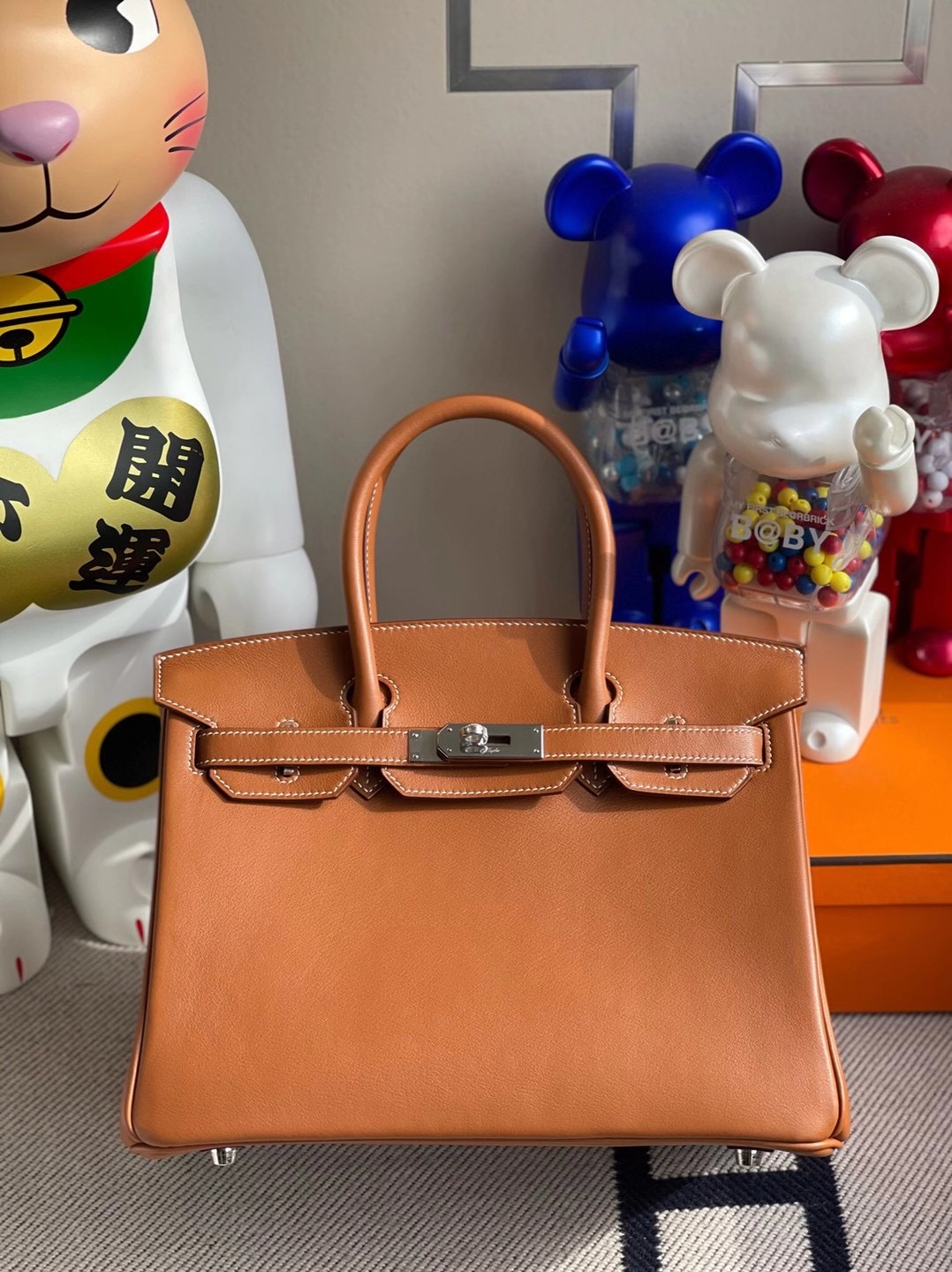 香港南區深水灣 Hermes Handbag Birkin 30cm Swift CK37 Gold 金棕色 銀扣