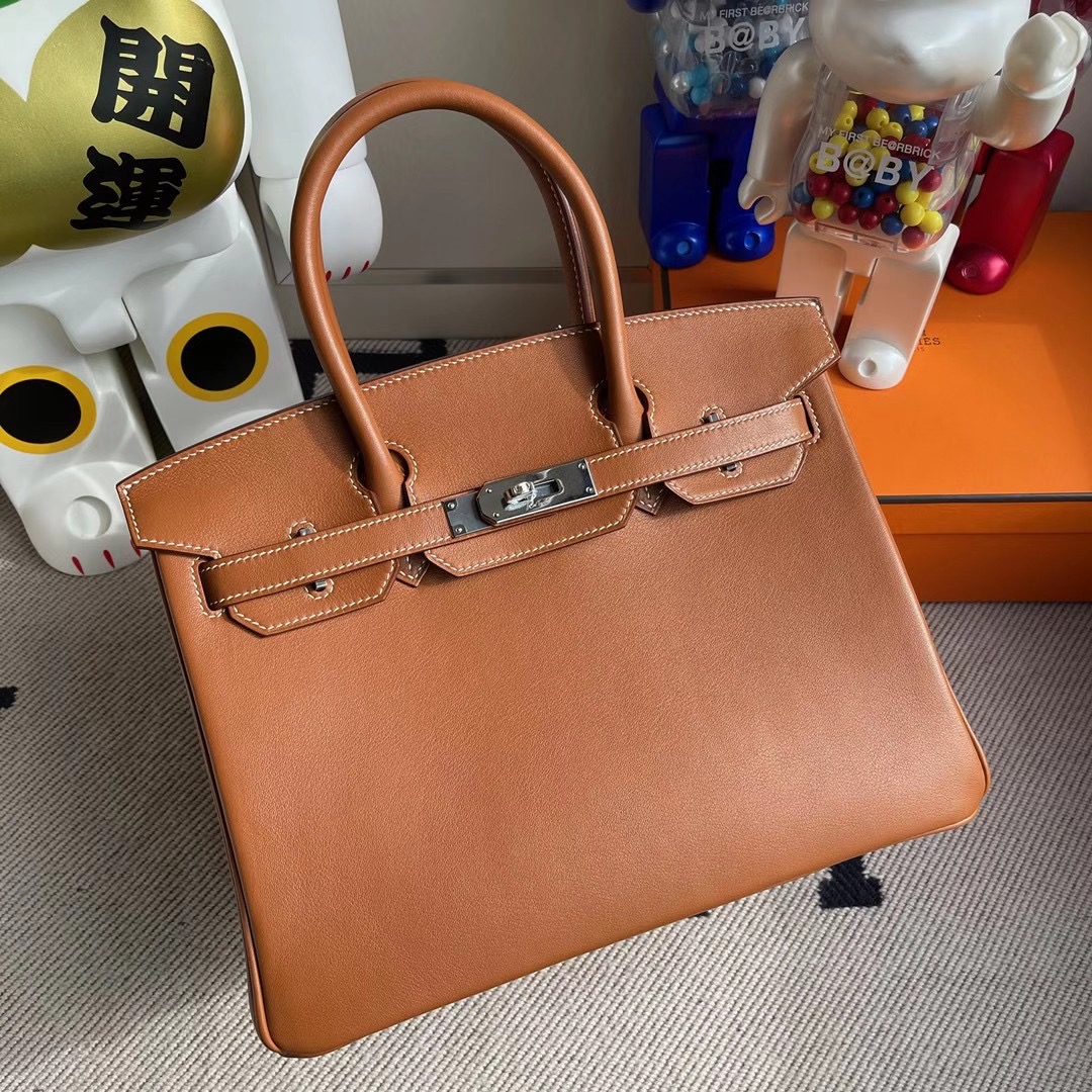 香港南區深水灣 Hermes Handbag Birkin 30cm Swift CK37 Gold 金棕色 銀扣