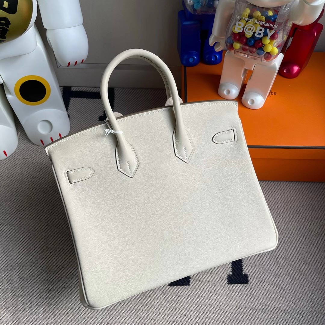 臺灣新北市林口區 Hermes Birkin 25cm CK10 Craie 奶昔白 禦用原廠 Swift calfskin 金扣