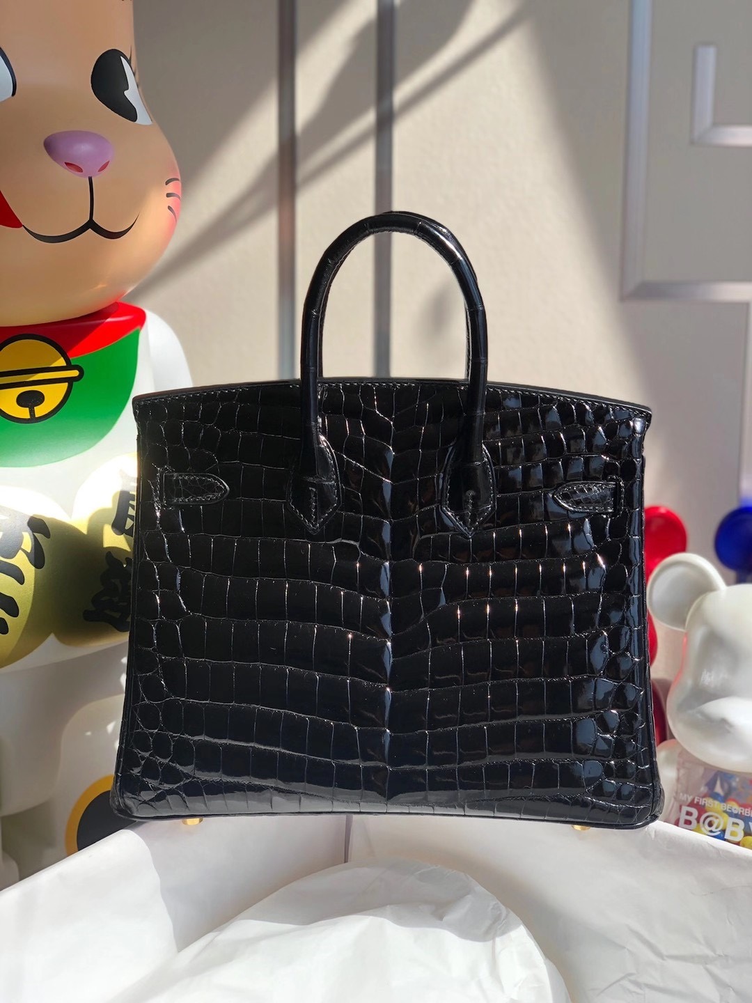 香港西貢區清水灣愛馬仕鉑金包 Hermes Birkin 25cm CK89 Noir 黑色 亮面尼羅供珠鱷魚