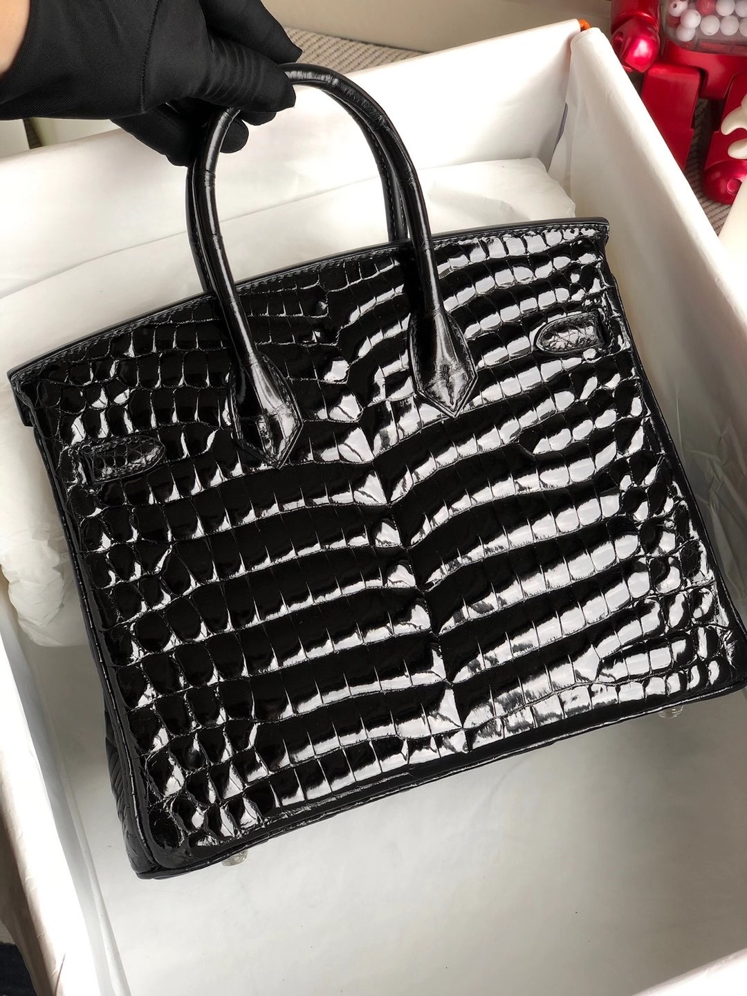 香港西貢區清水灣愛馬仕鉑金包 Hermes Birkin 25cm CK89 Noir 黑色 亮面尼羅供珠鱷魚