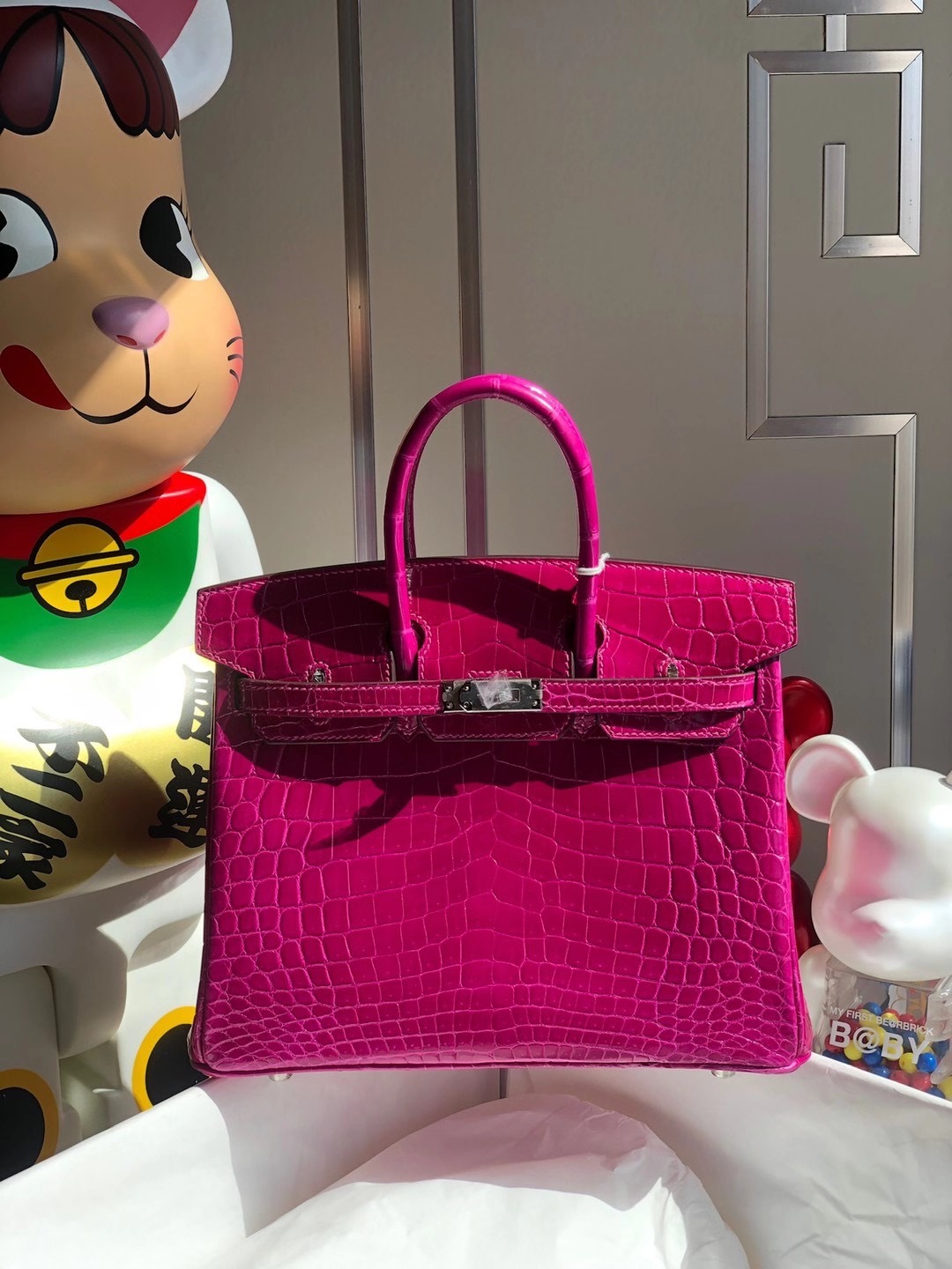 Hong Kong Hermès Birkin 25cm 亮面兩點尼羅鱷魚 J5 Rose Shéhérazade 天方夜譚粉紫