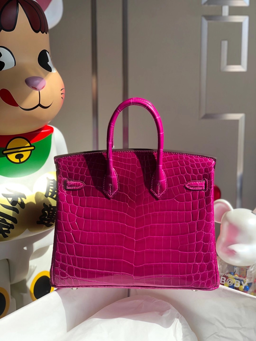 Hong Kong Hermès Birkin 25cm 亮面兩點尼羅鱷魚 J5 Rose Shéhérazade 天方夜譚粉紫