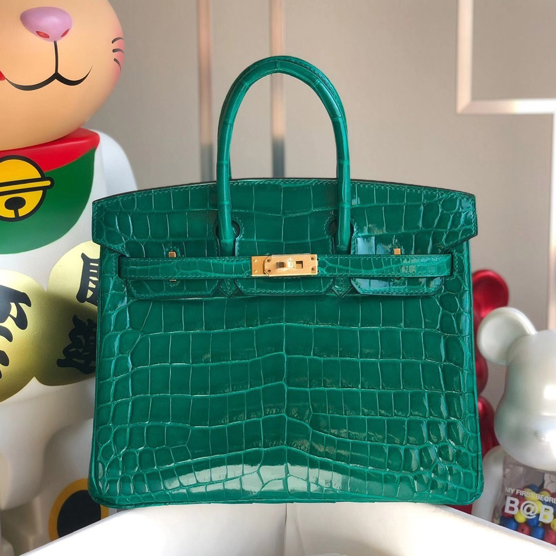 香港西貢區將軍澳 調景嶺 Hermes Birkin 25cm 6Q翡翠綠 Vert Emeraude 兩點尼羅供珠鱷魚