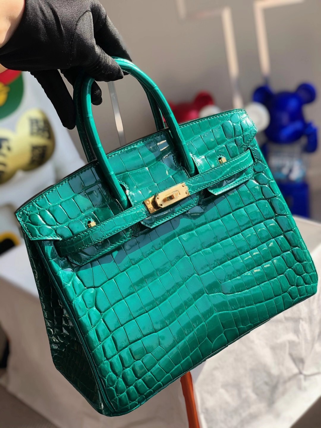 香港西貢區將軍澳 調景嶺 Hermes Birkin 25cm 6Q翡翠綠 Vert Emeraude 兩點尼羅供珠鱷魚