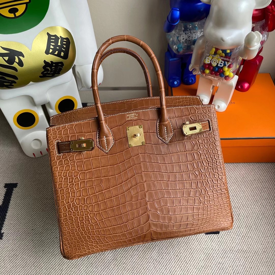 香港東區柴灣 東區太古 Hermes Birkin 30cm 霧面倒V澳洲灣鱷 CK37金棕色 Gold