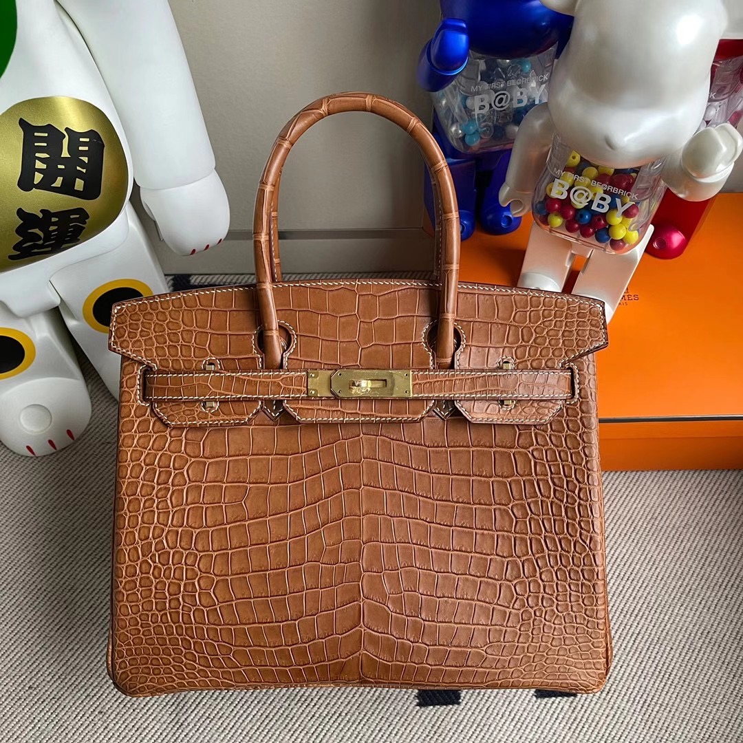 香港東區柴灣 東區太古 Hermes Birkin 30cm 霧面倒V澳洲灣鱷 CK37金棕色 Gold