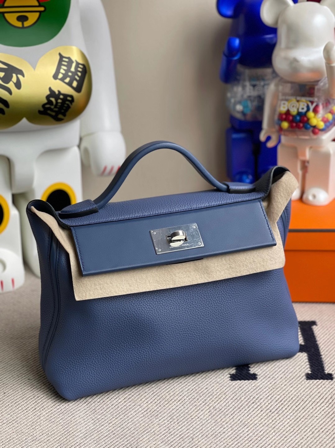 香港沙田區沙田 Hermes Kelly 24/24 29cm Maurice Swift 7E blue Brighton 明藍色