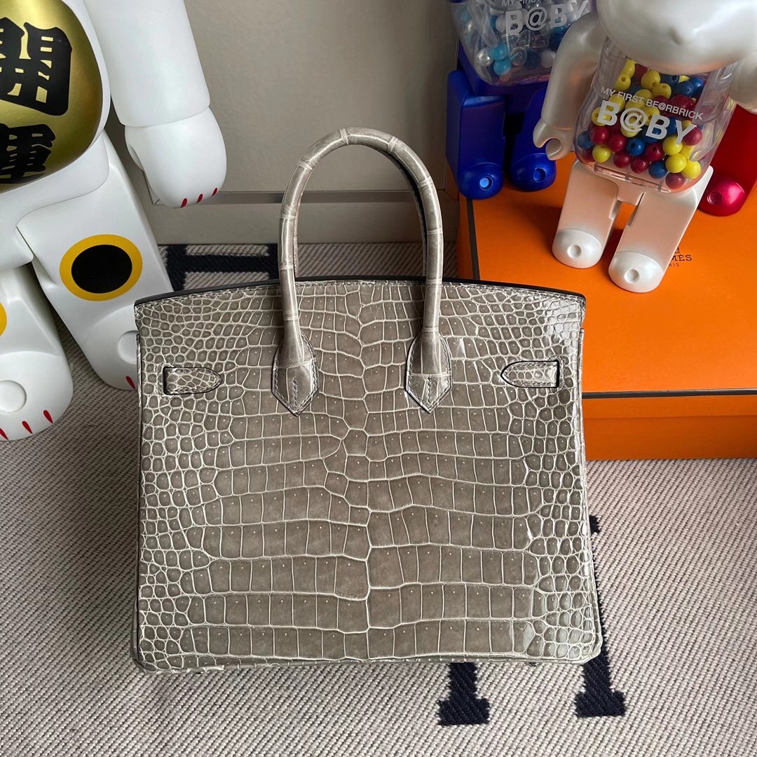 香港東區筲箕灣 愛馬仕鉑金包 Hermes Birkin 25cm CK81 Gris Tourterelle 斑鳩灰 亮面倒V 澳洲灣鱷