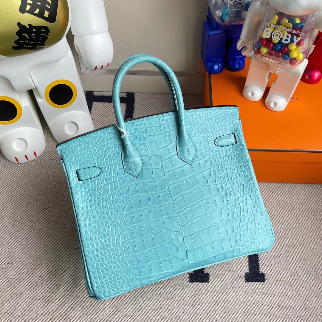 香港東區西河灣愛馬仕鉑金包 Hermes Birkin 25cm 美洲鱷魚 3Z bleu Saint-Cyr 聖西爾藍