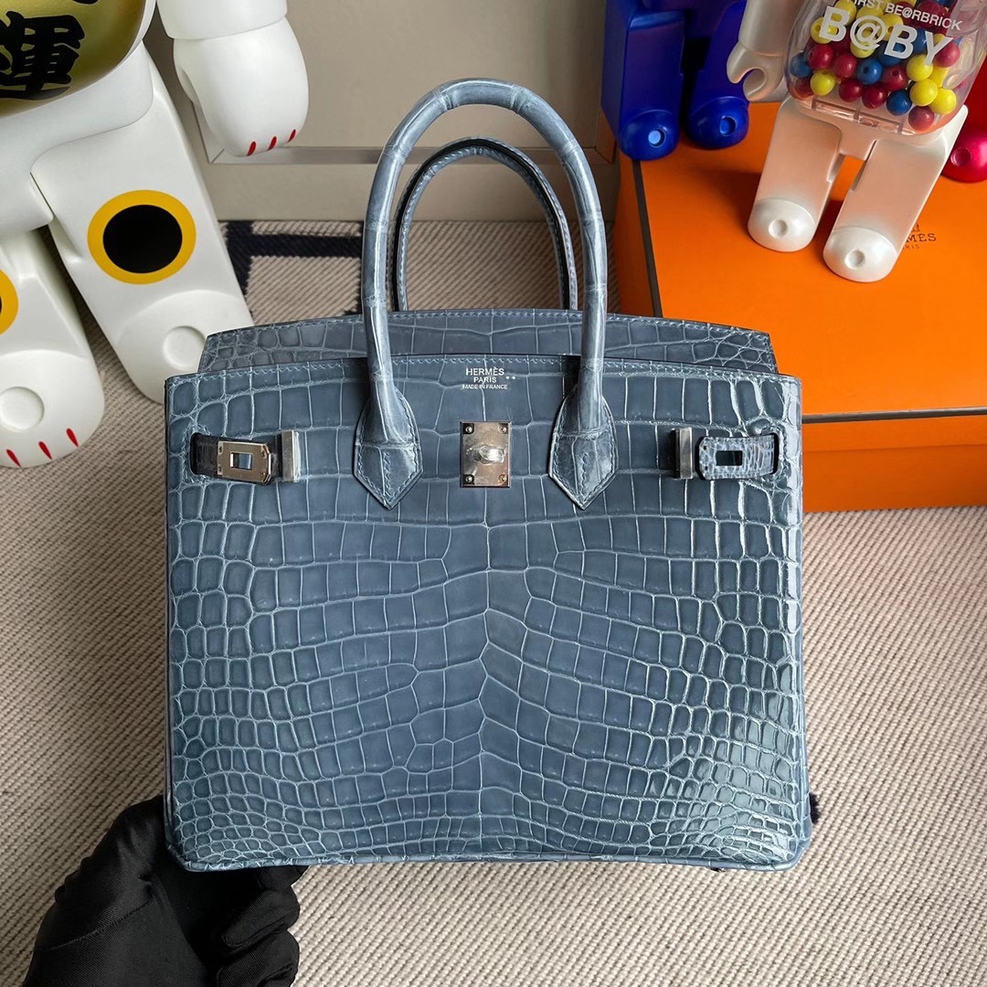 臺灣新北市林口區 Hermes Birkin 25cm 兩點 尼羅鱷魚 CK75 牛仔藍 Blue Jean