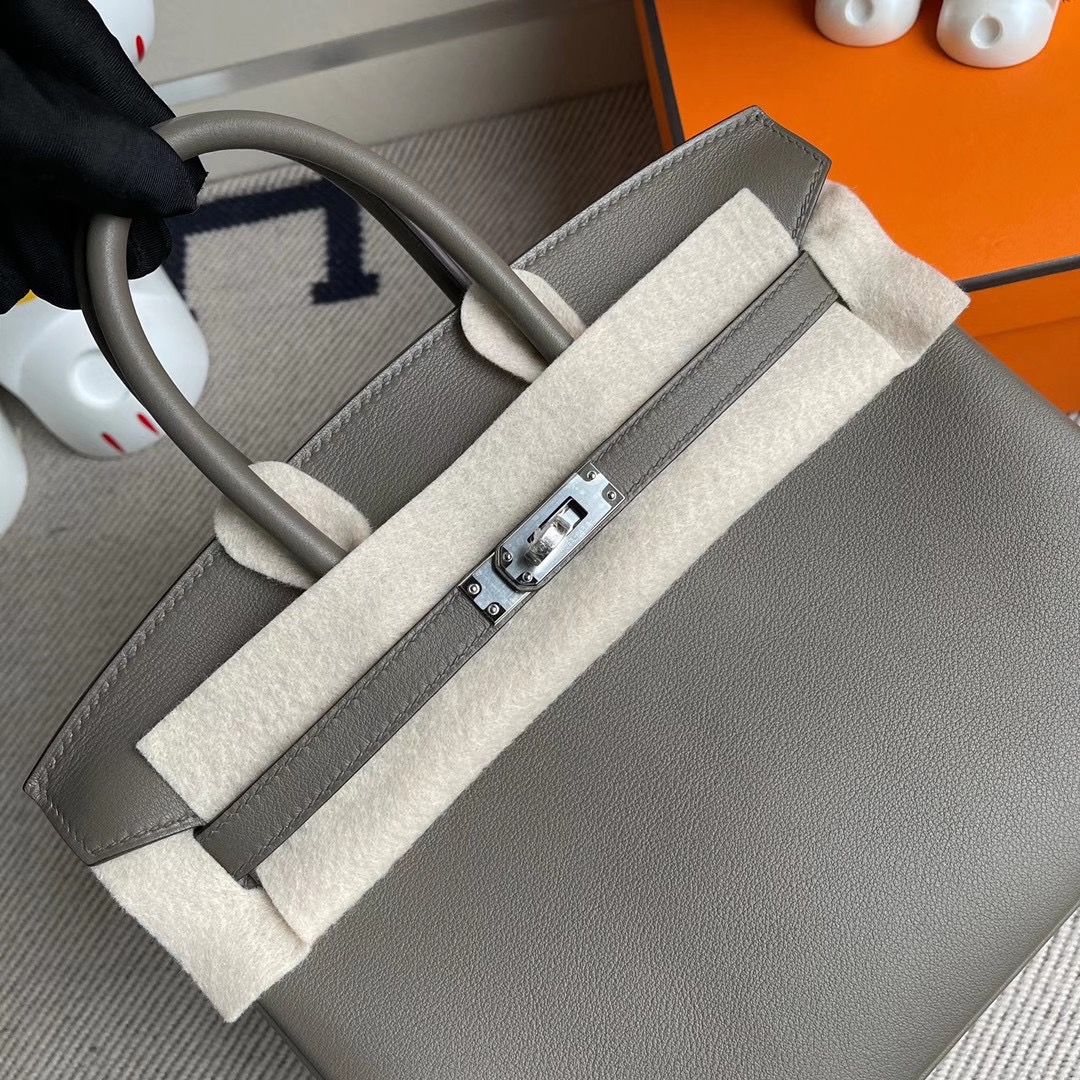 臺中市大安區 愛馬仕鉑金包多少錢 Hermes Birkin 25cm Swift 8F Etain 錫器灰