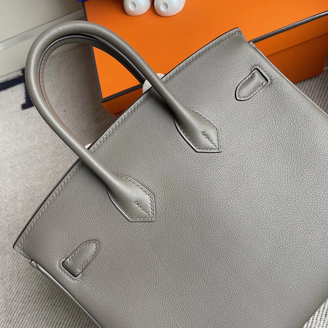 臺中市大安區 愛馬仕鉑金包多少錢 Hermes Birkin 25cm Swift 8F Etain 錫器灰