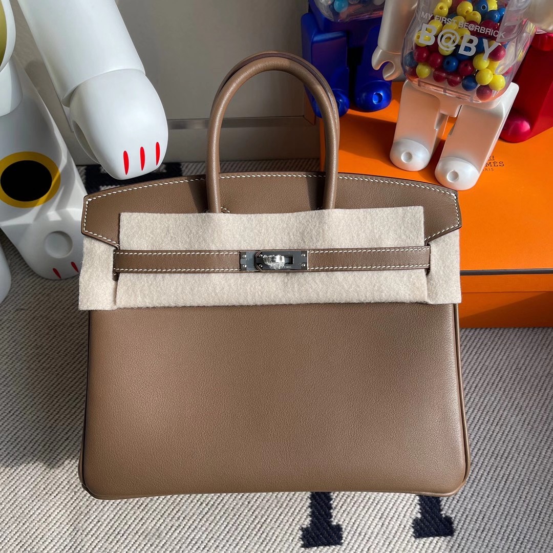 臺灣臺中市北區 愛馬仕鉑金包 Hermes Birkin 25cm CK18 Etoupe 大象灰 Swift calfskin