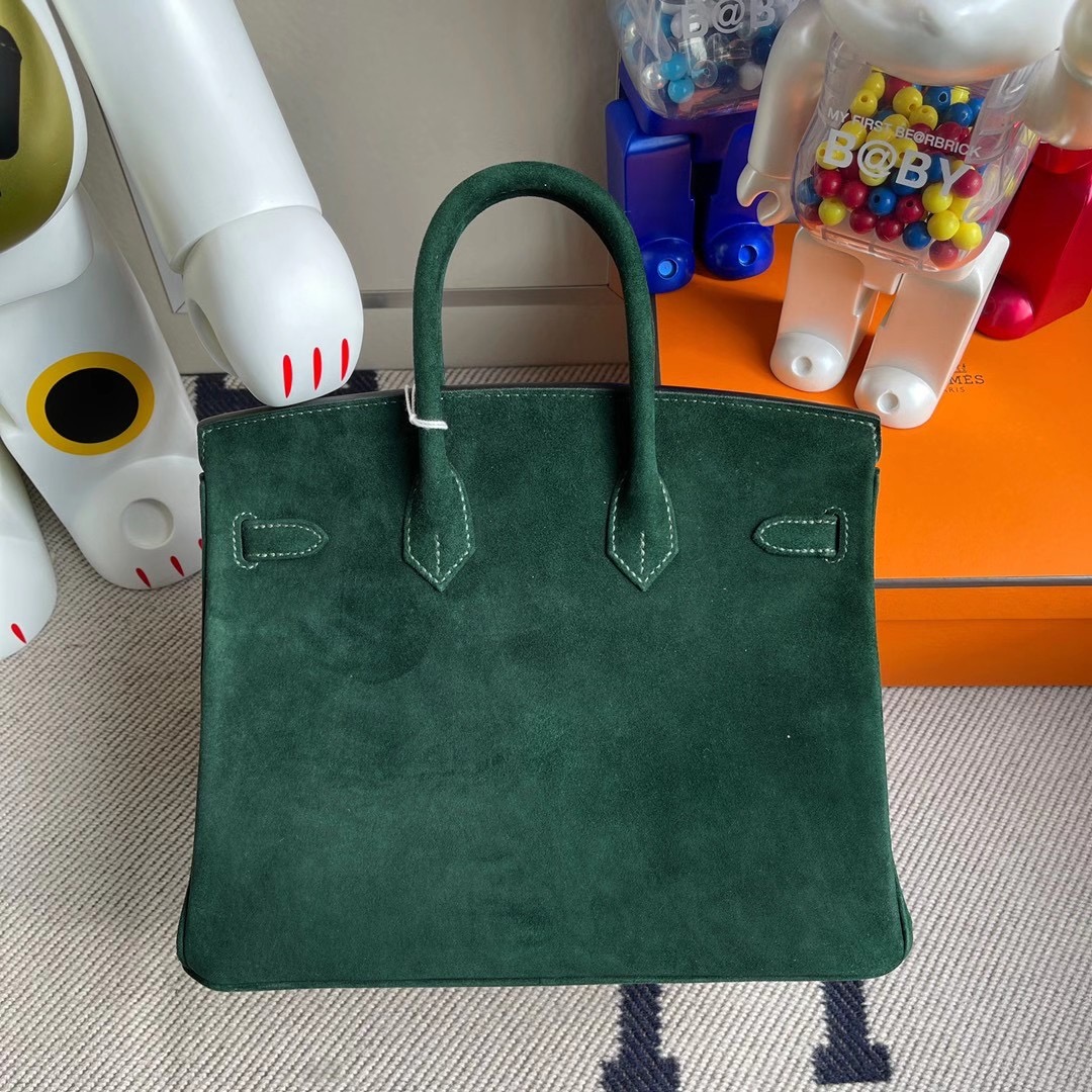 新北市土城區 Hermes Birkin 25cm Boblis Suede 羊皮反絨 麂皮 2Q Vert Anglais 英國綠