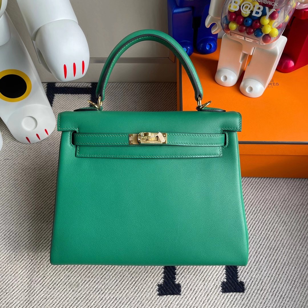 臺灣新北市汐止區 Hermes Kelly 25cm U4 Vert Verigo 絲絨綠 Swift calfskin