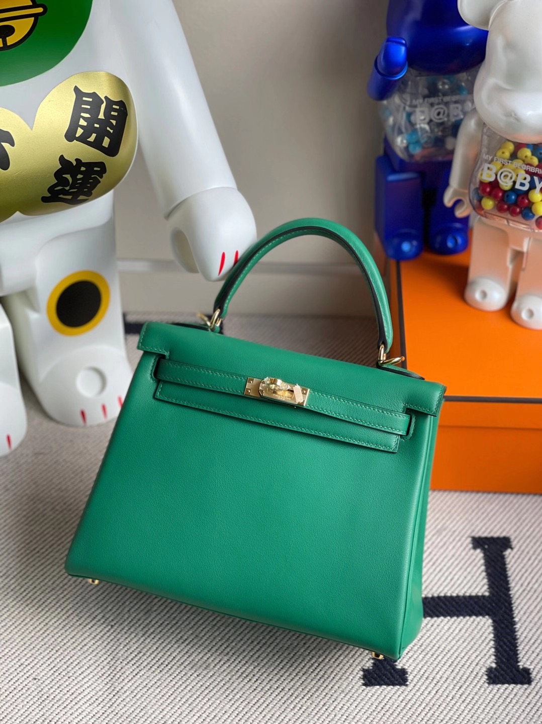 臺灣新北市汐止區 Hermes Kelly 25cm U4 Vert Verigo 絲絨綠 Swift calfskin