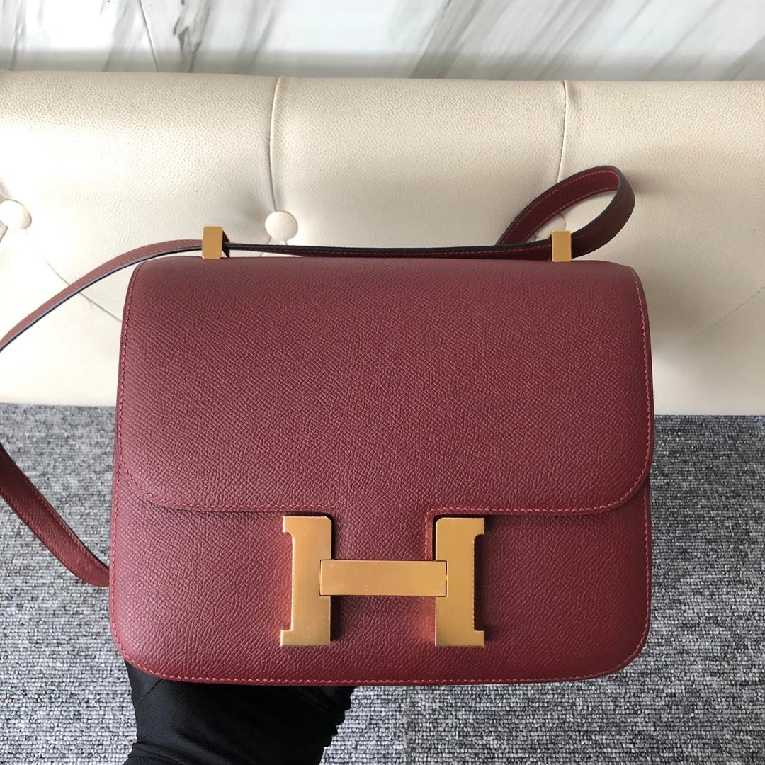 愛馬仕康斯坦空姐包 Hermes Constance 24CM Epsom CK55 Rouge H 愛馬仕紅