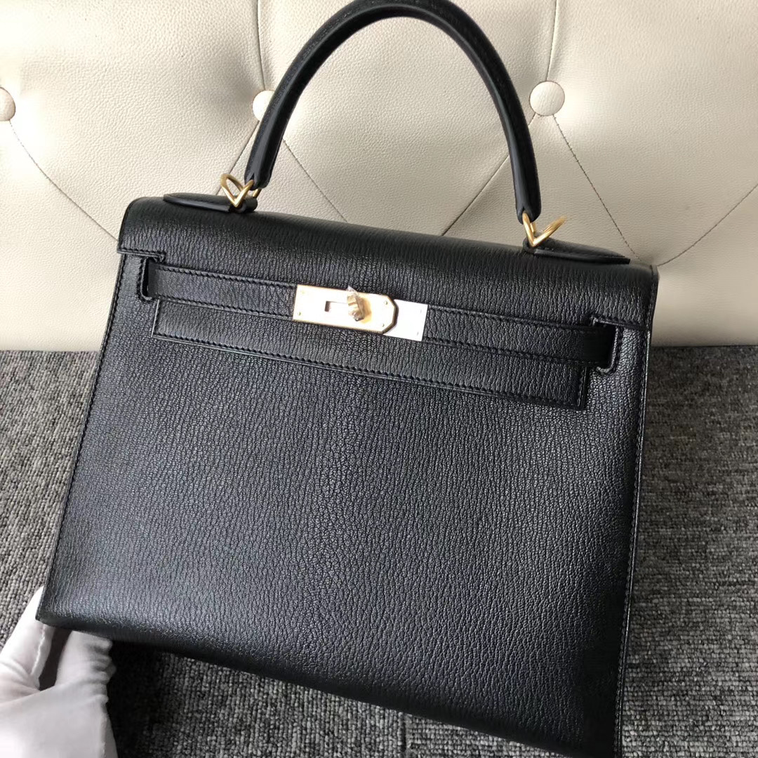 臺灣桃園縣 新竹市 Hermes Kelly 25cm CC89 Noir 黑色 Mysore goatskin 金扣