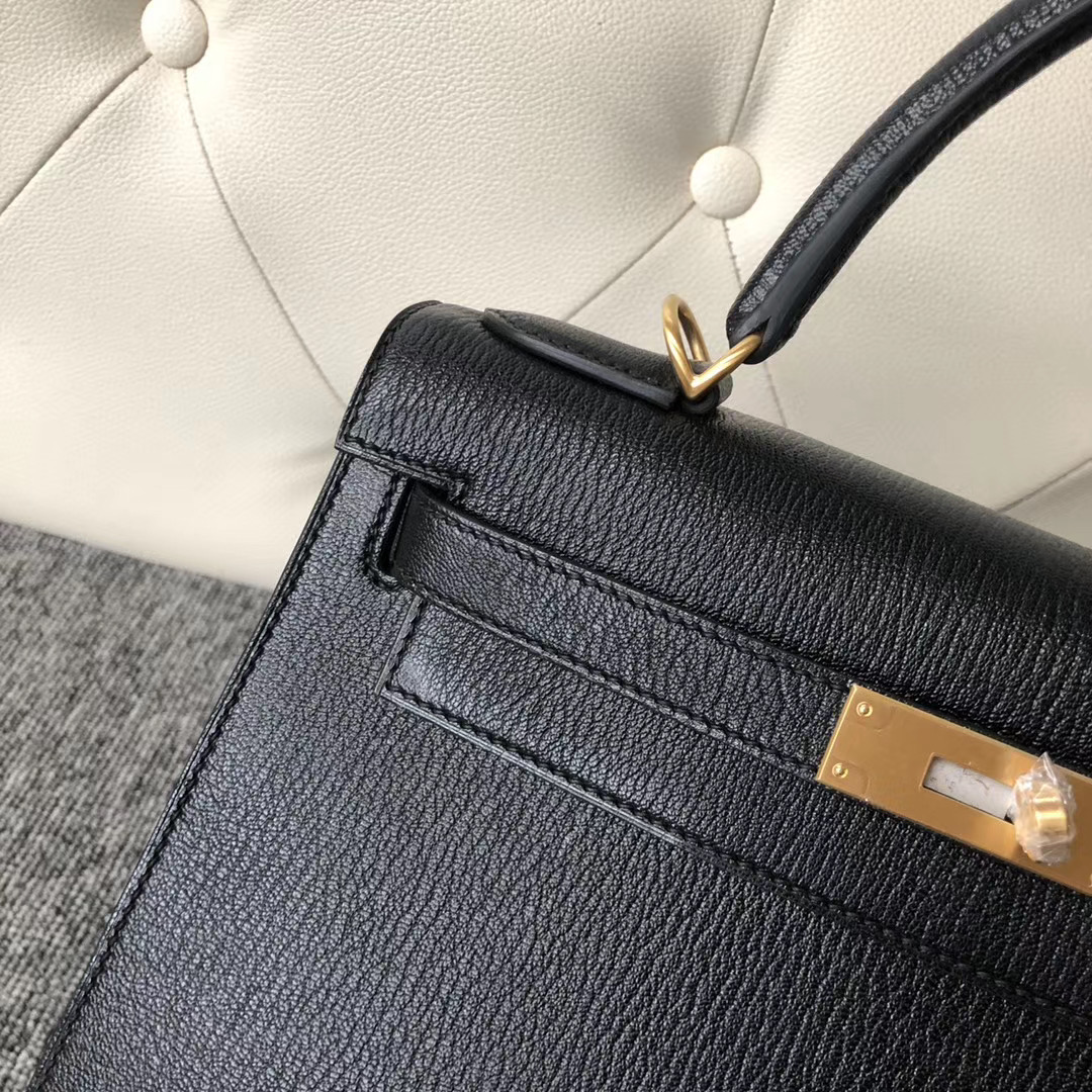 臺灣桃園縣 新竹市 Hermes Kelly 25cm CC89 Noir 黑色 Mysore goatskin 金扣