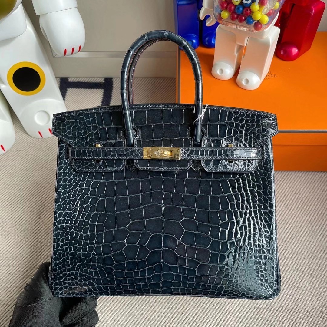 香港島中西區中環 Hermes Birkin 25cm CC76 深海藍 Blue Indigo 美洲鱷魚