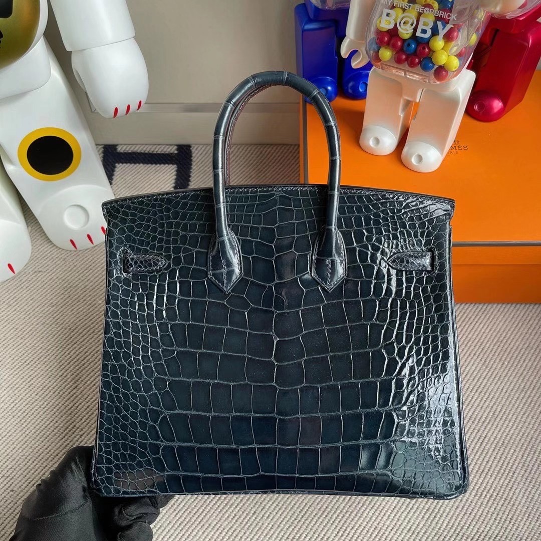 香港島中西區中環 Hermes Birkin 25cm CC76 深海藍 Blue Indigo 美洲鱷魚