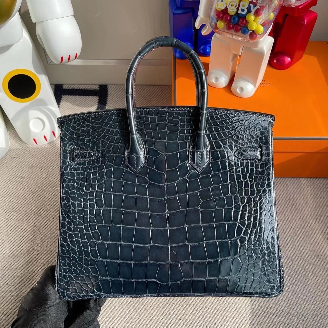 香港島中西區中環 Hermes Birkin 25cm CC76 深海藍 Blue Indigo 美洲鱷魚