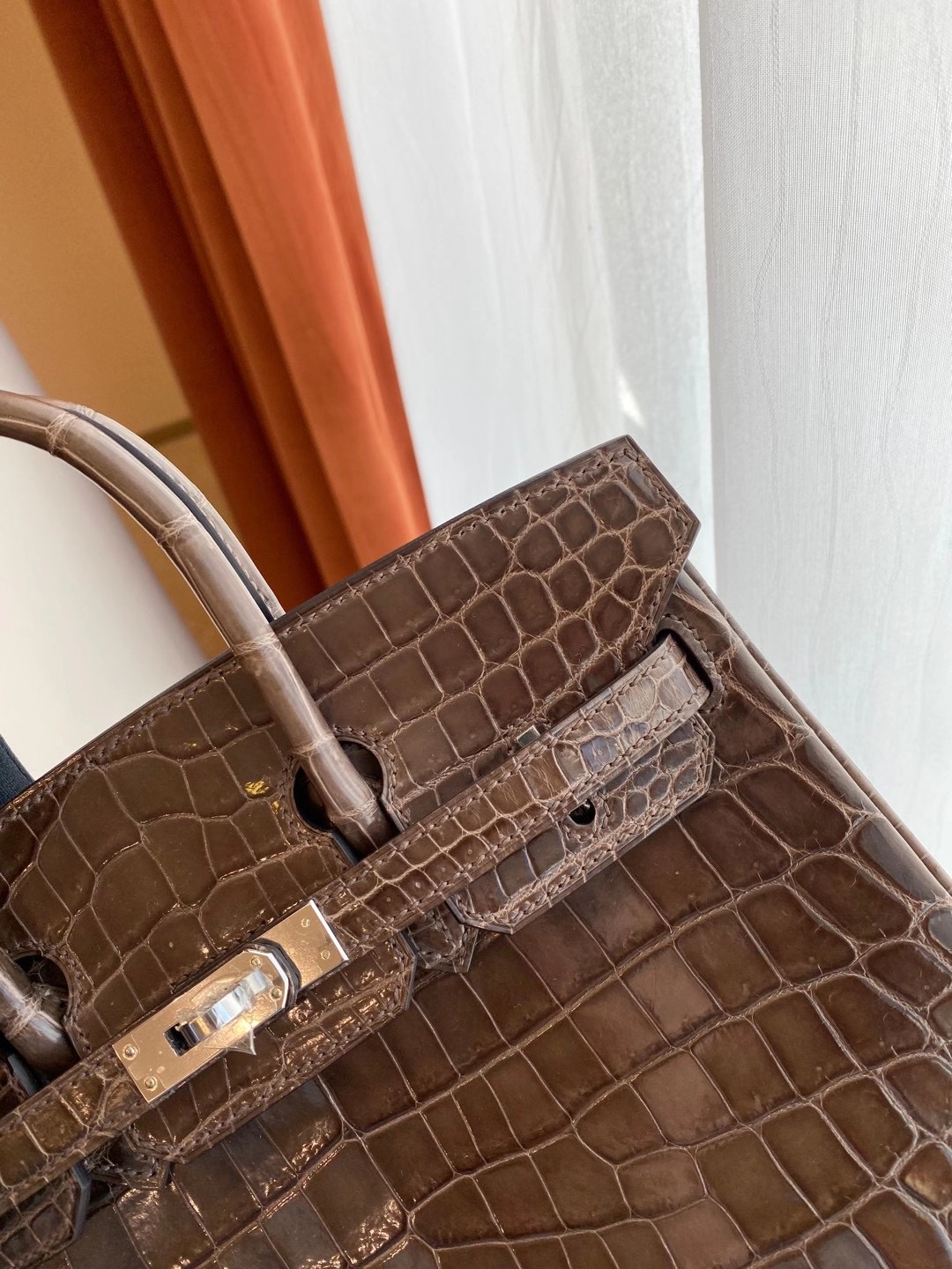 香港東區筲箕灣 Hermes Birkin 25cm 霧面兩點 尼羅鱷 深灰色