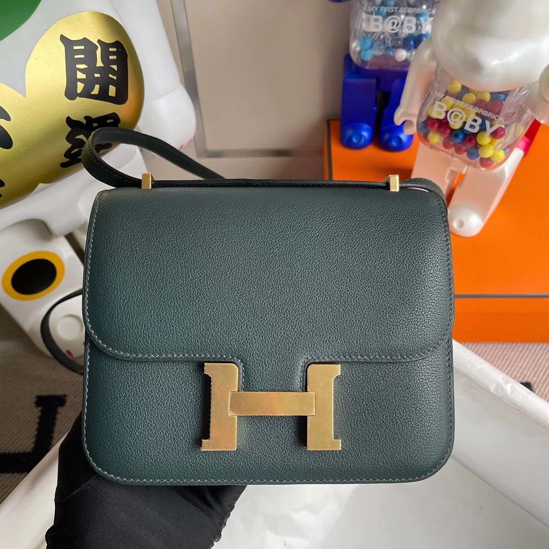 Hermes Constance 19cm Evercolor 6O Vert Cypres 松柏綠 全手工縫製