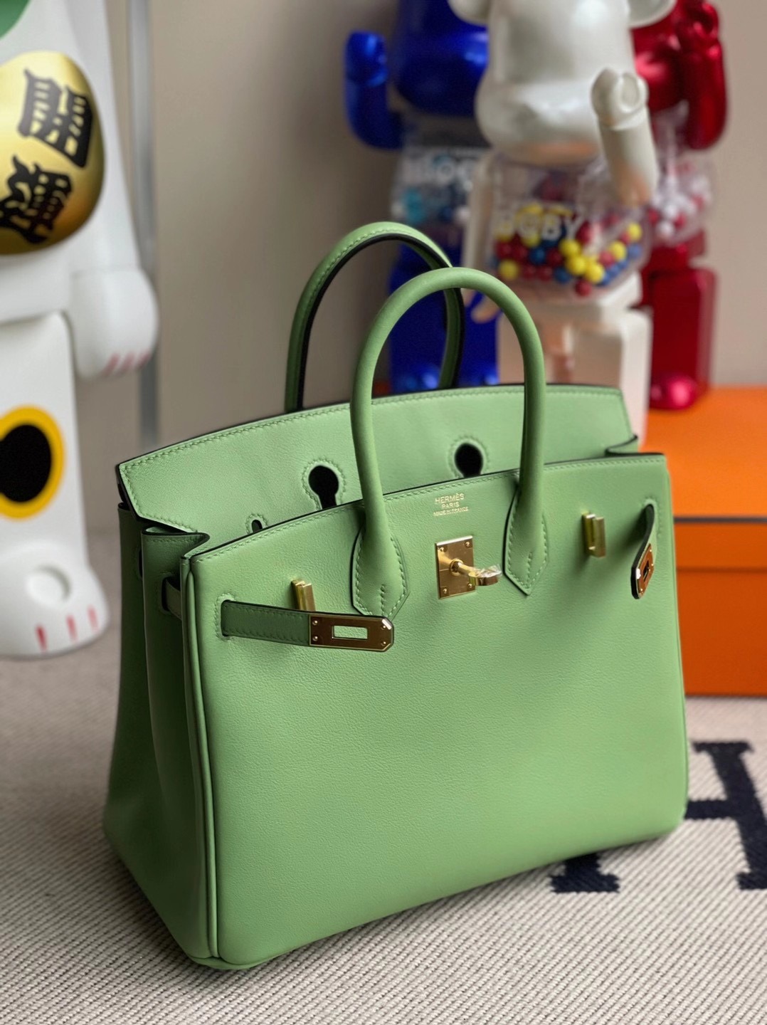 香港西貢區清水灣 愛馬仕鉑金包 Hermes Birkin 25cm Swift 3I Vert Criquet 牛油果綠