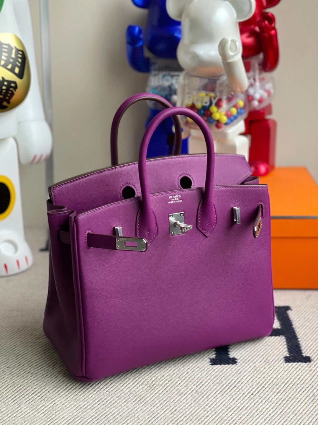 香港西貢區清水灣 Hermes Birkin 25cm Swift P9 Anemone 海葵紫 銀扣