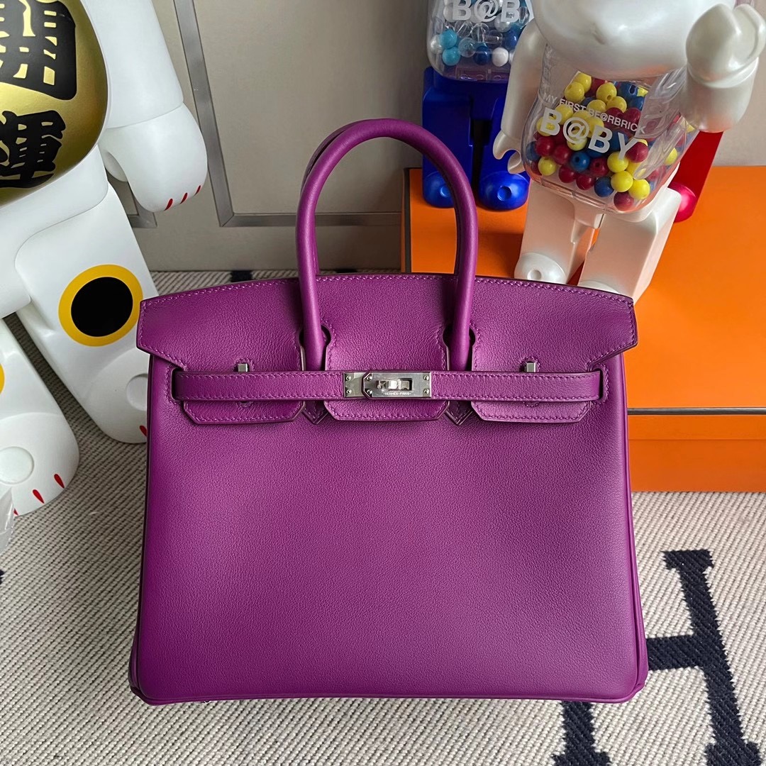 香港西貢區清水灣 Hermes Birkin 25cm Swift P9 Anemone 海葵紫 銀扣