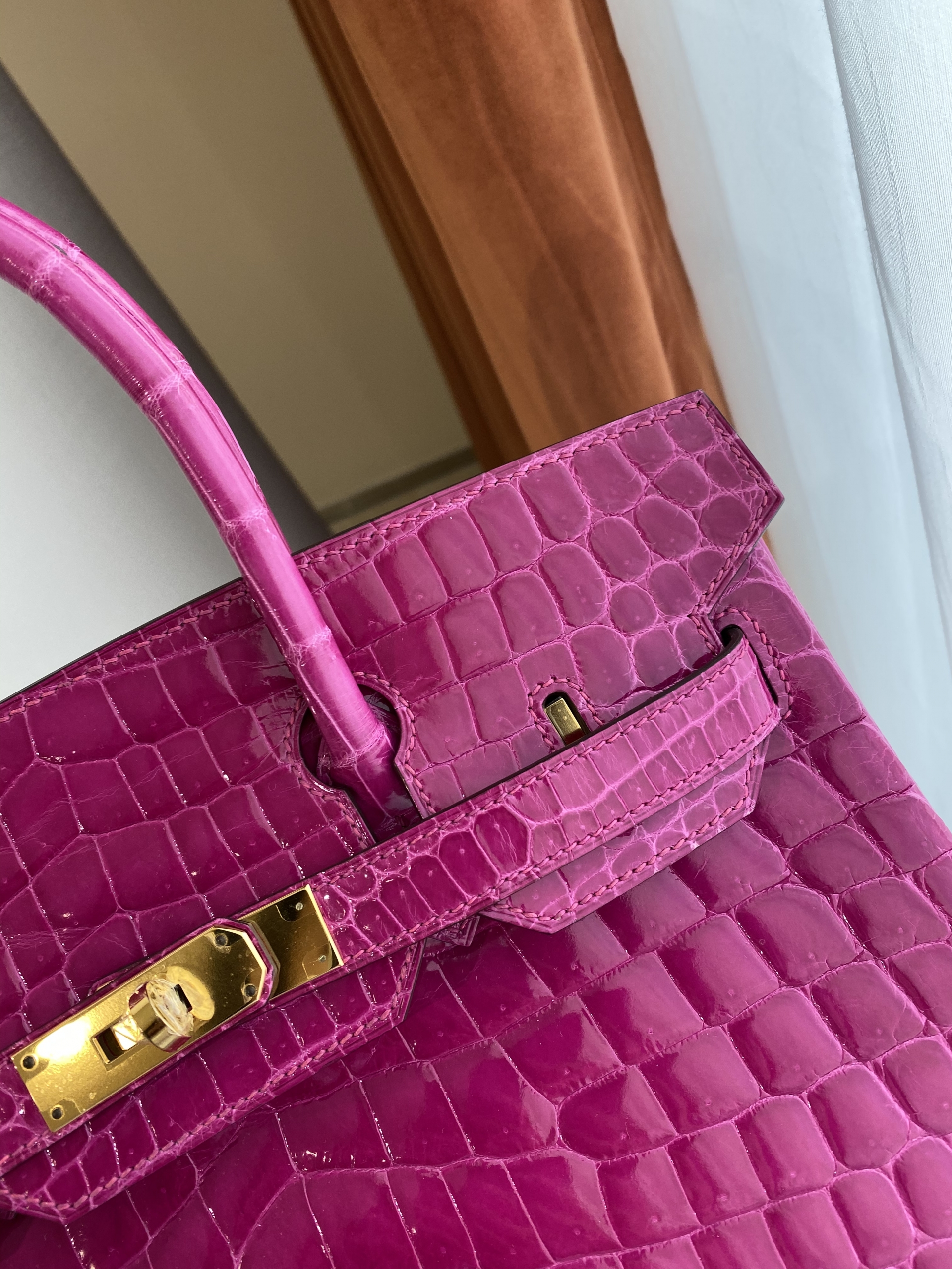 香港島中西區中環 山頂 半山 Hermes Birkin 30cm J5 天方夜譚粉紫 供珠 尼羅鱷魚