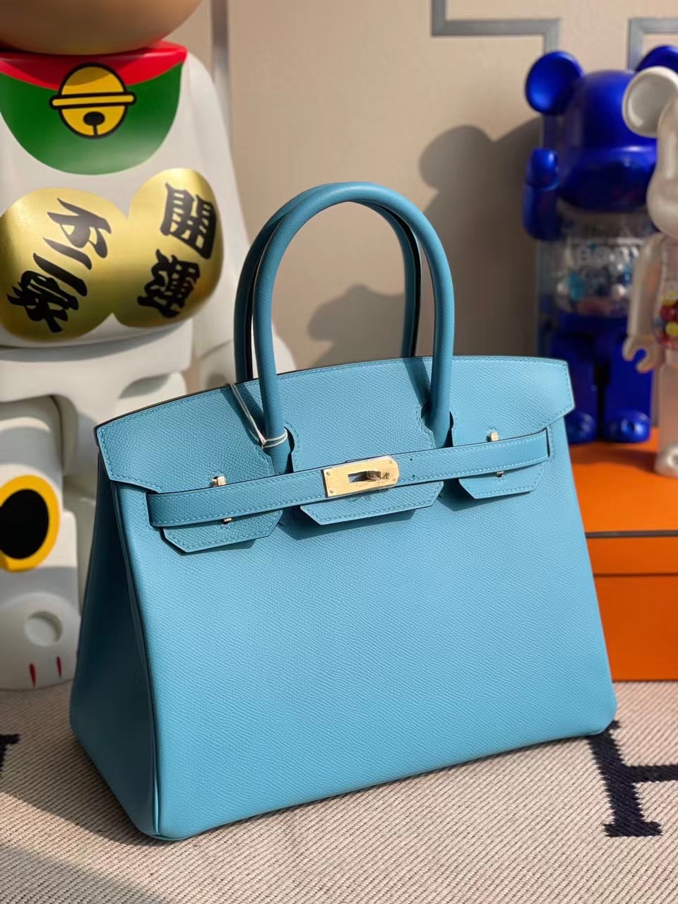 桃園市復興區 Hermes Birkin 30cm Epsom P3 Blue de nord 北方藍